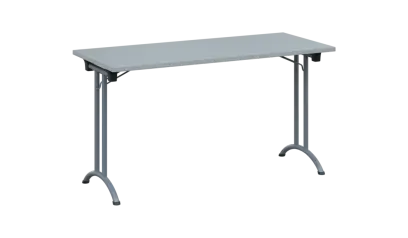 SLA 140 lak skládací jednací stůl 1394x600, deska 25 mm, podnož stříbrný lak, deska šedá